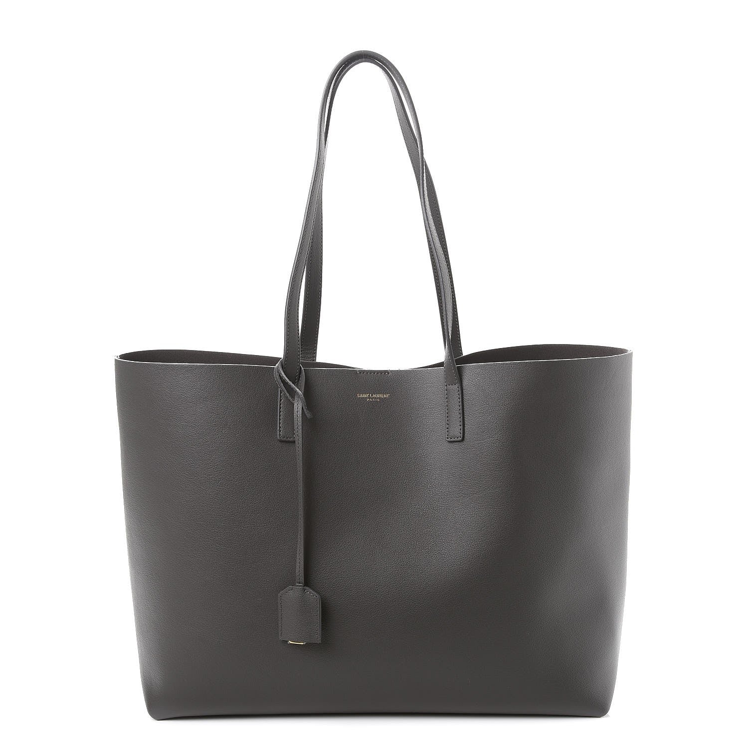 Saint Laurent Calfskin Large Shopping Tote Dark Grey 1 of 12