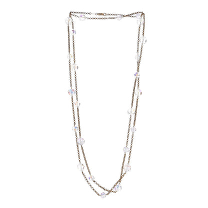 Chanel Crystal Bead Long Necklace Gold 3 of 6