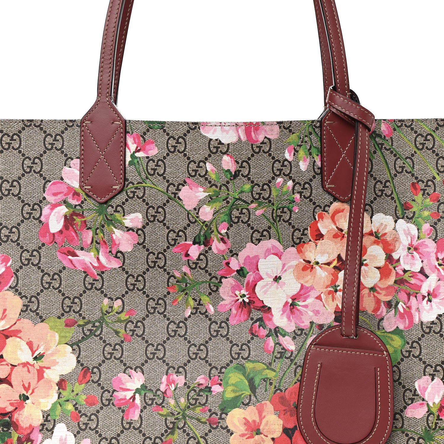 Gucci GG Supreme Monogram Blooms Medium Reversible Tote Beige Multicolor Dry Rose 11 of 21