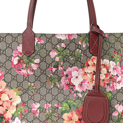 Gucci GG Supreme Monogram Blooms Medium Reversible Tote Beige Multicolor Dry Rose 11 of 21