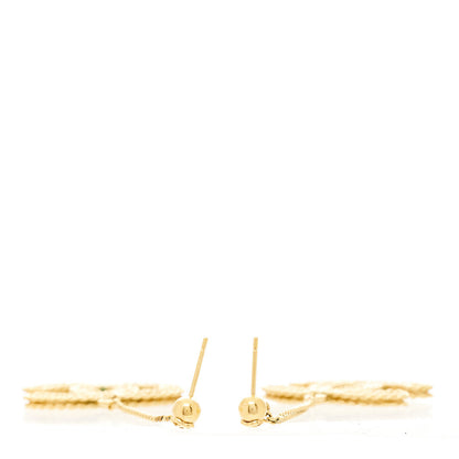 Chanel CC Drop Earrings Matte Gold 3 of 6