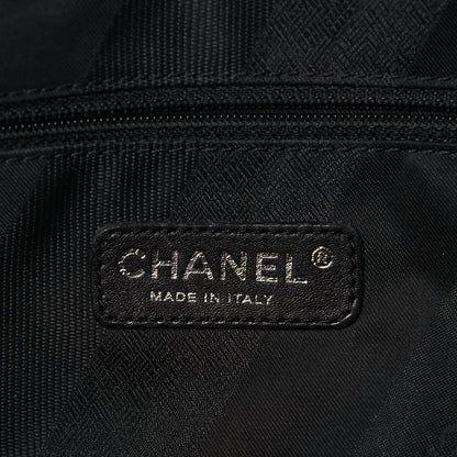 Chanel Glazed Calfskin Quilted Tweed Portobello Tote Black Pink 6 of 15
