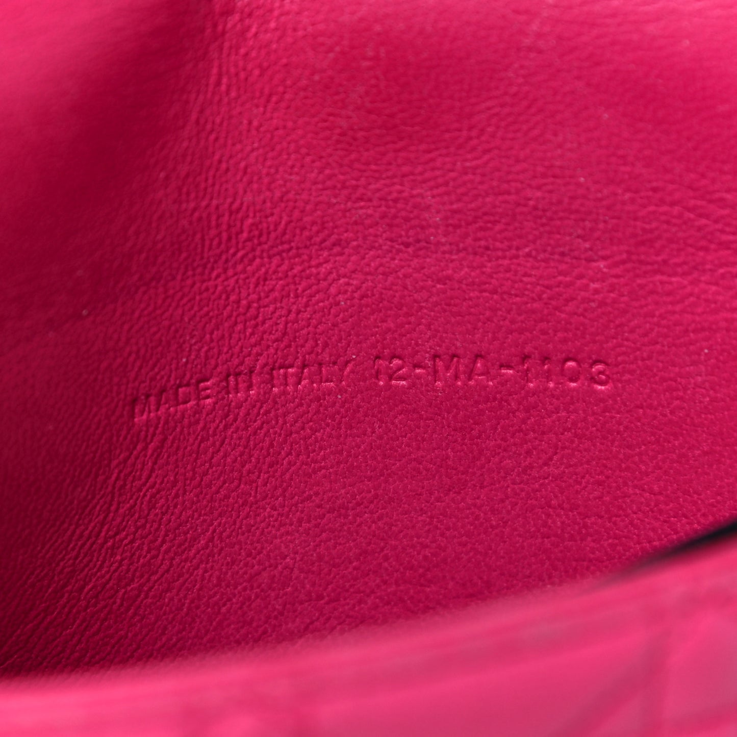 Lambskin Cannage Miss Dior Promenade Pouch Fuchsia