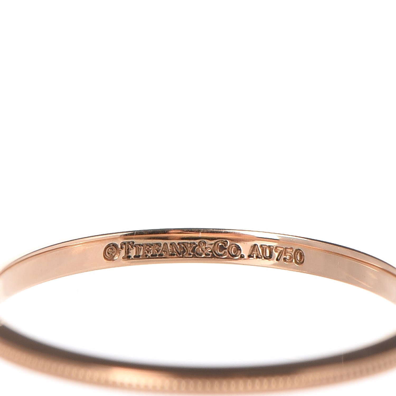 Tiffany 18K Rose Gold Milgrain Band Ring 56 7.5 3 of 5