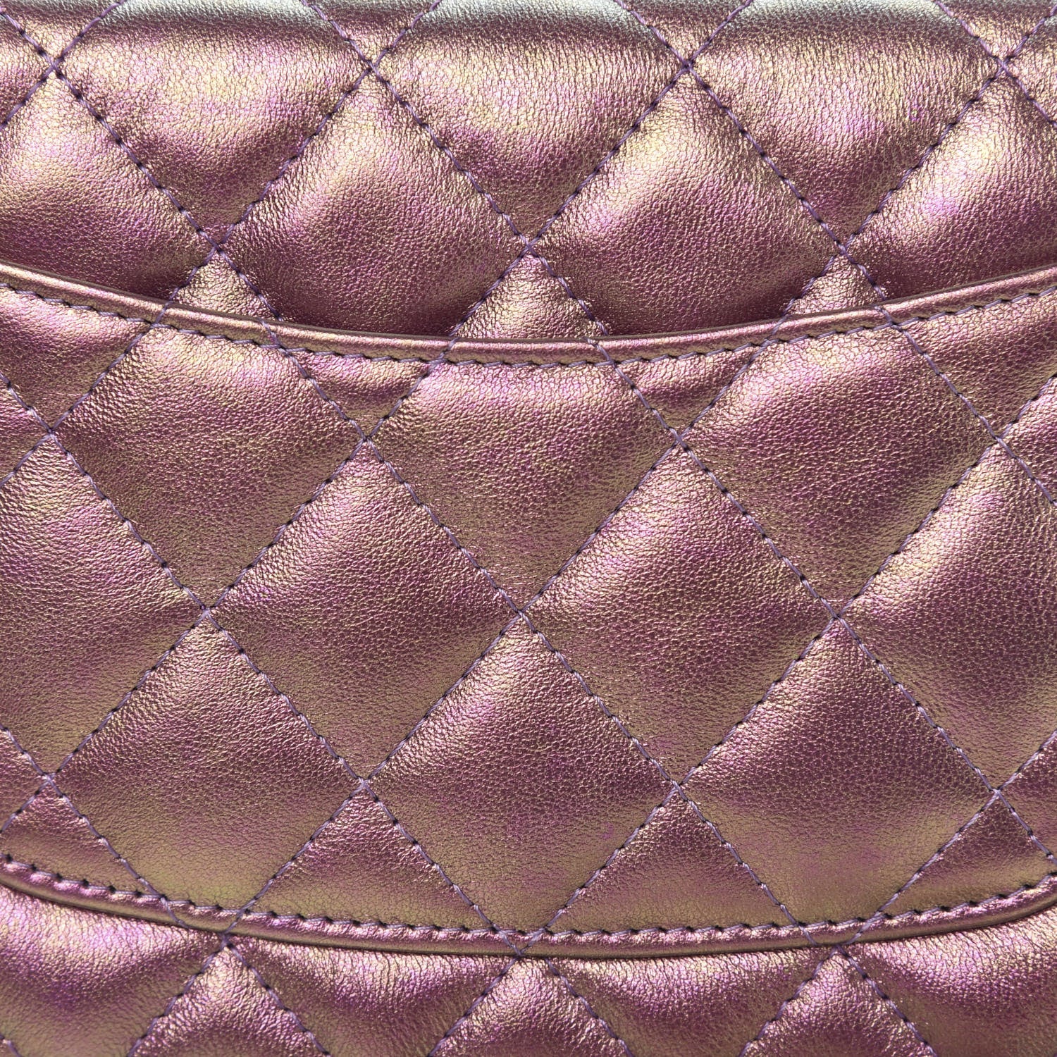 Chanel Iridescent Lambskin Quilted Wallet On Chain WOC Purple 11 of 14