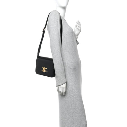 Celine Shiny Calfskin Medium Triomphe Black 2 of 10