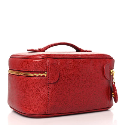Chanel Caviar Vanity Cosmetic Case Red 3 of 11