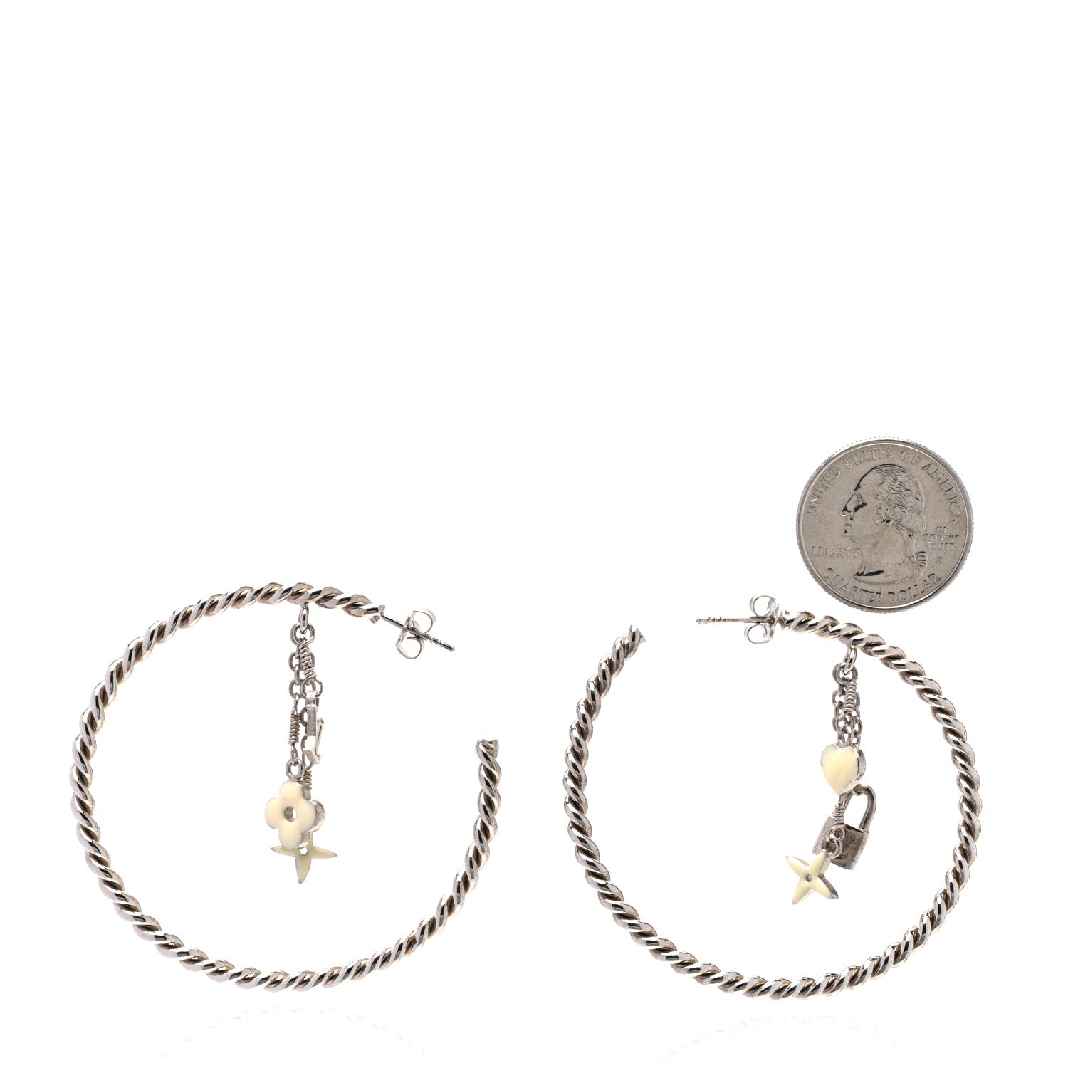 Louis Vuitton Sweet Monogram Creole Hoop Earrings Silver 2 of 5