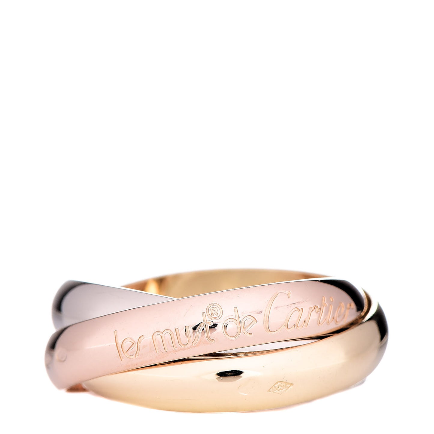 18K Pink Yellow White Gold Classic Les Must De Trinity Ring 50 5.25