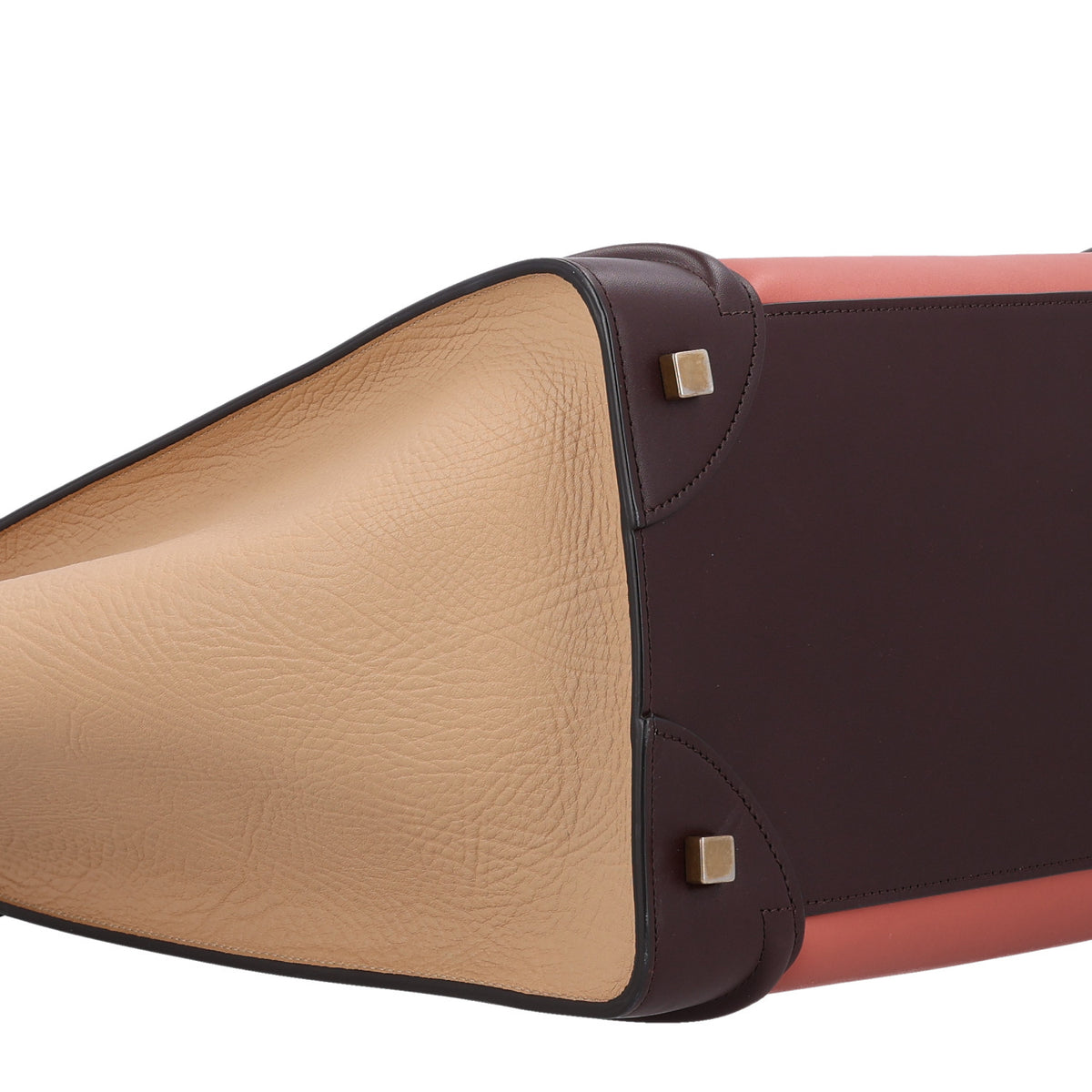 Smooth Calfskin Bullhide Tri-Color Luggage Terracotta