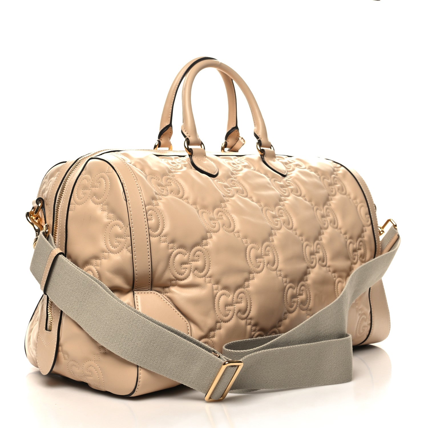 Gucci Calfskin GG Matelasse Medium Duffle Bag Naturale 3 of 15