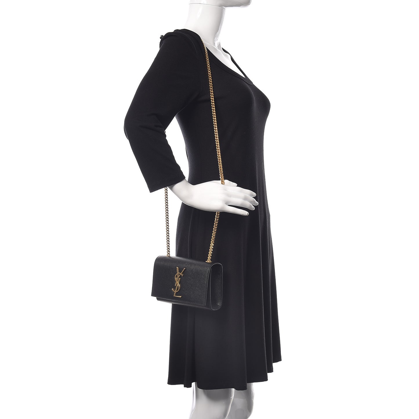 Grain De Poudre Small Monogram Kate Satchel Black