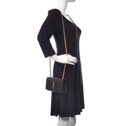 Saint Laurent Grain De Poudre Small Monogram Kate Satchel Black 2 of 8