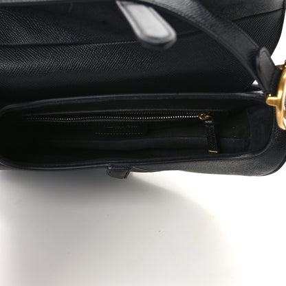 Christian Dior Grained Calfskin Saddle Bag With Strap Black 5 of 13