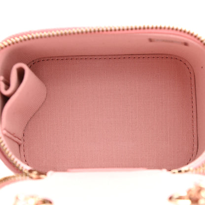 Chanel Caviar Quilted Mini Vanity Case With Chain Pink 5 of 9