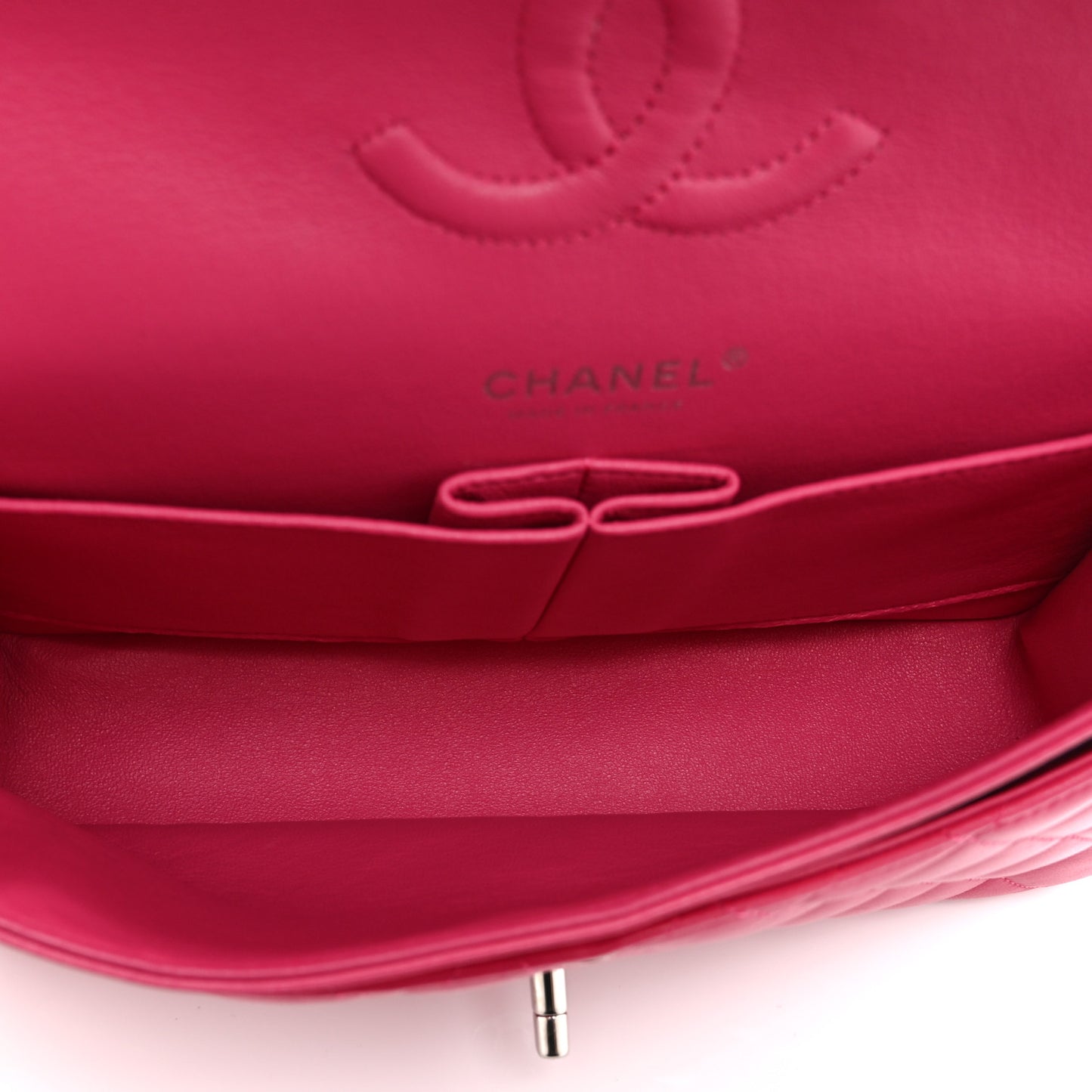 Lambskin Quilted Medium Double Flap Pink