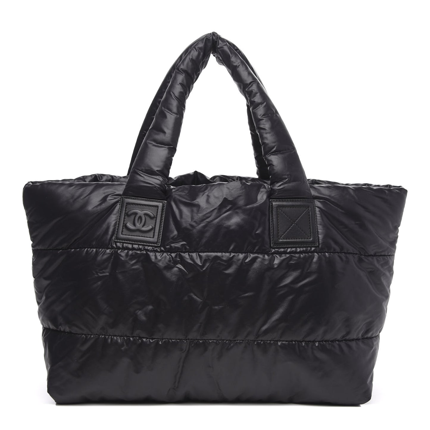 Nylon Quilted Coco Cocoon Reversible Tote Black