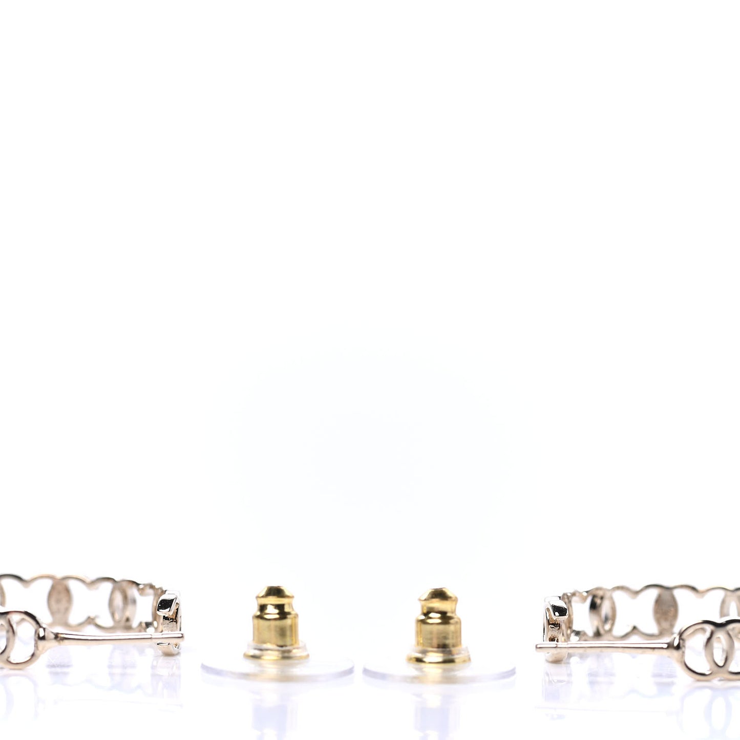 Metal CC Hoop Earrings Gold