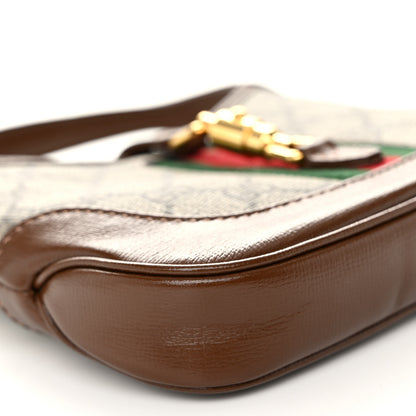 Gucci GG Supreme Monogram Azalea Calfskin Web Mini Jackie 1961 Hobo Beige Ebony Brown Sugar 9 of 10