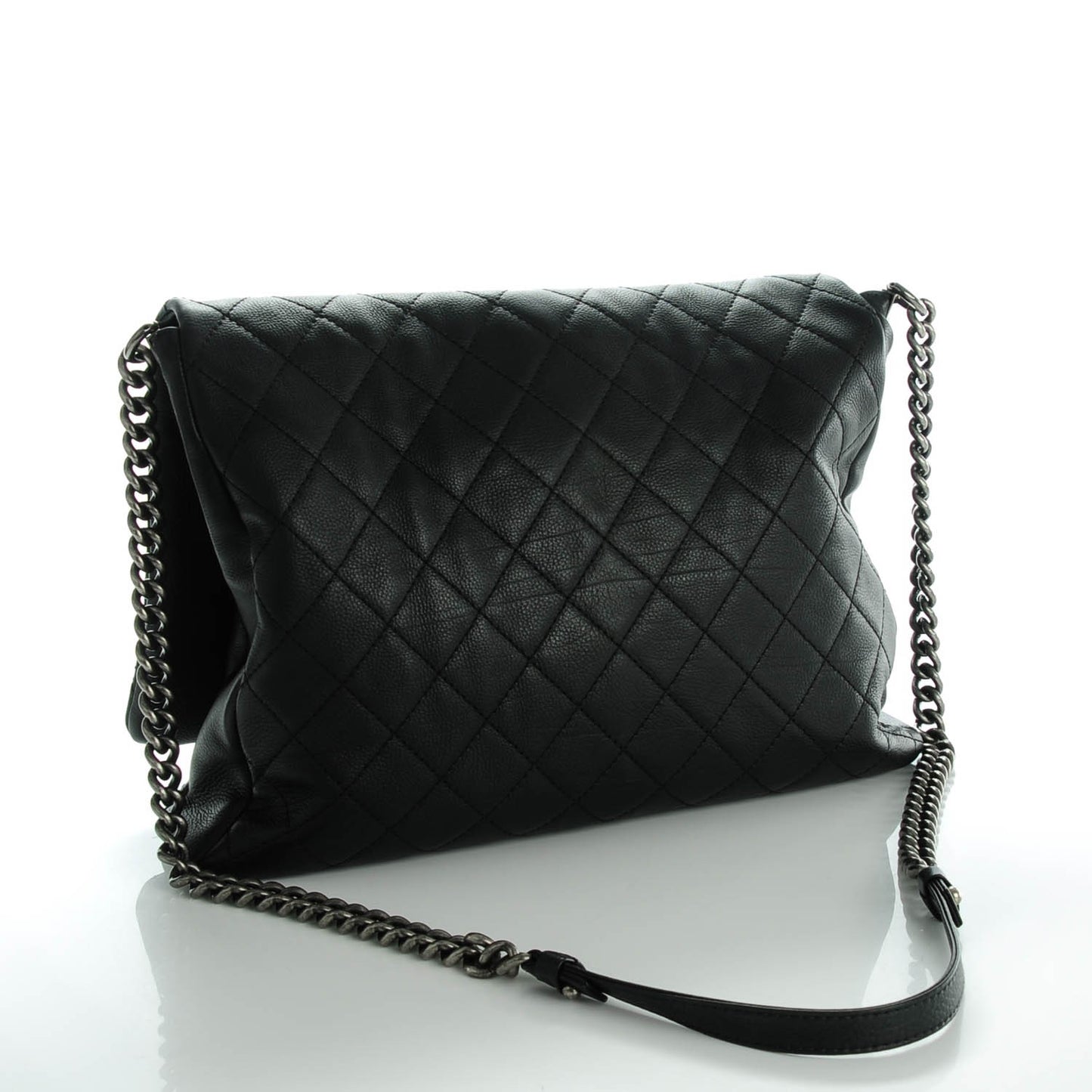 Calfskin Quilted Couture Messenger Black