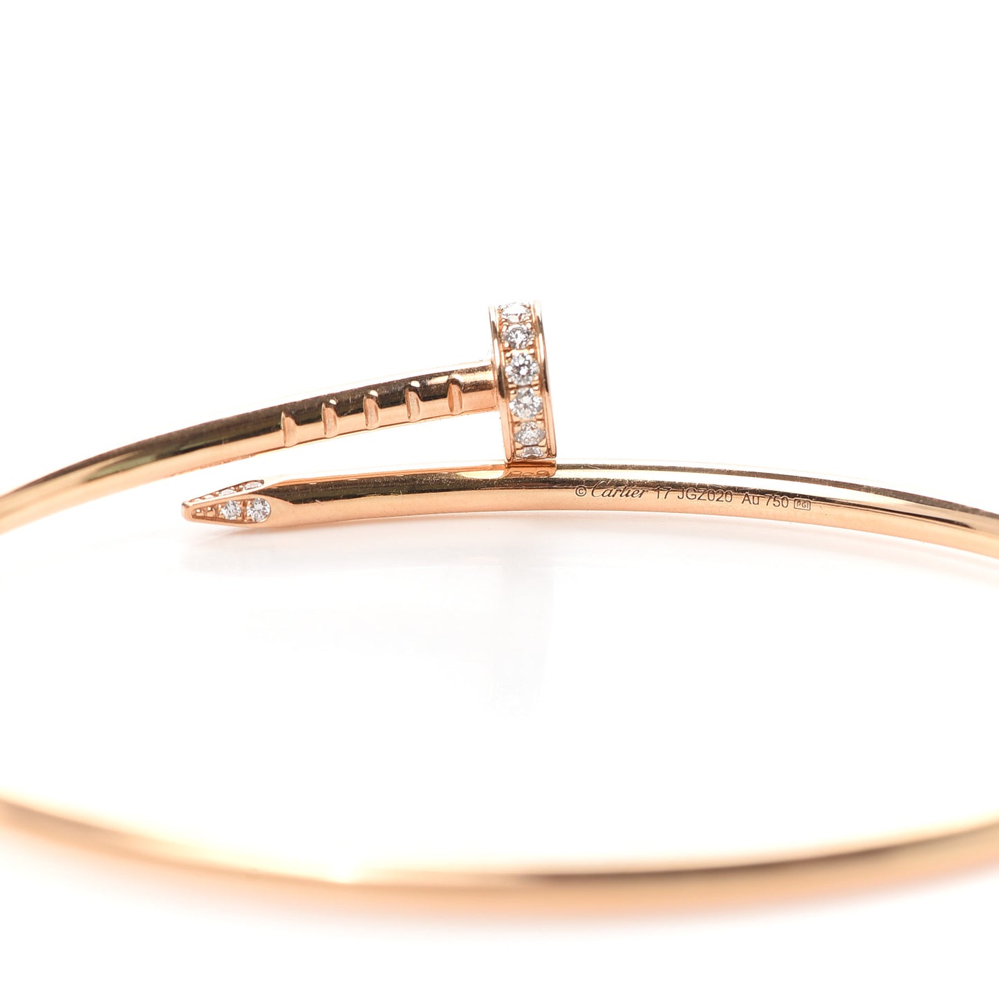 18K Pink Gold Diamond Small Juste Un Clou Bracelet 17