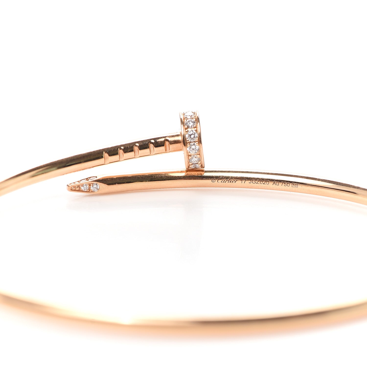 Cartier 18K Pink Gold Diamond Small Juste Un Clou Bracelet 17 4 of 4