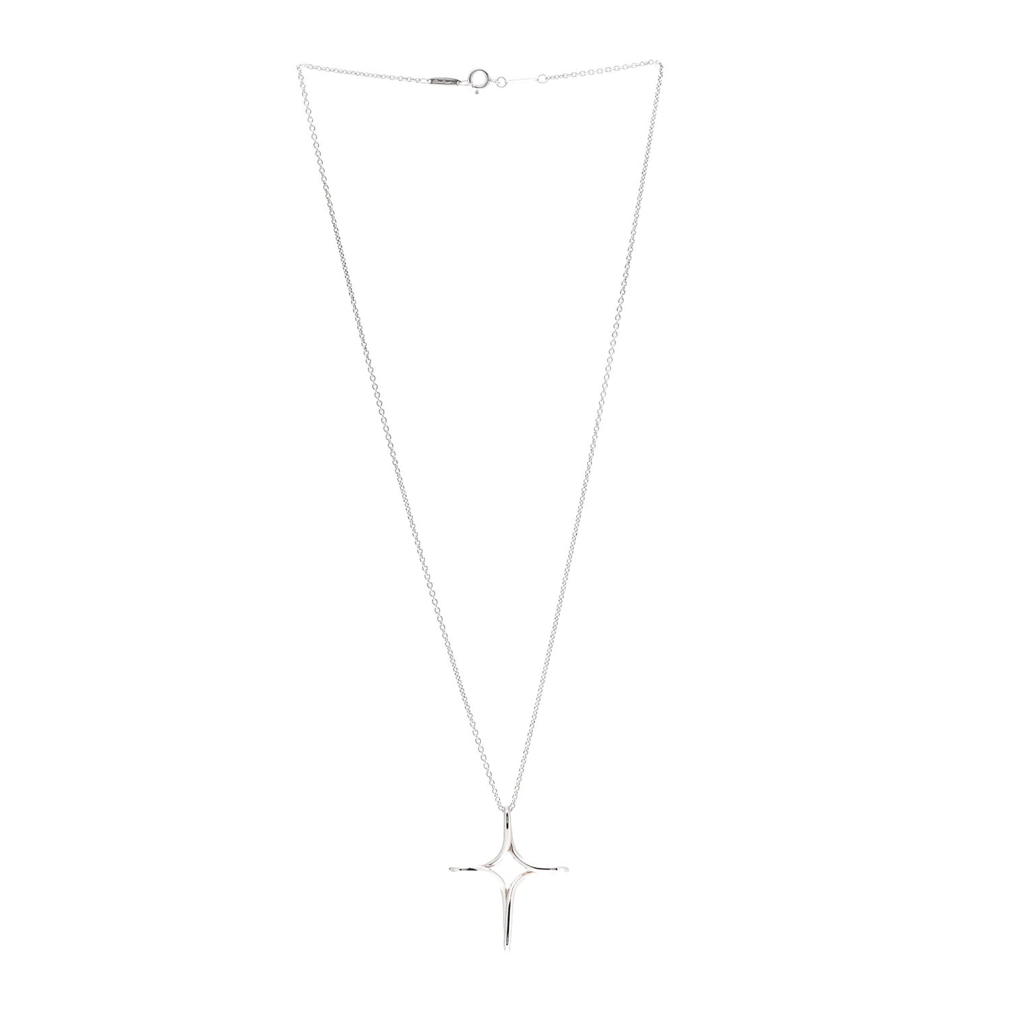 Sterling Silver Elsa Peretti Infinity Cross Pendant Necklace