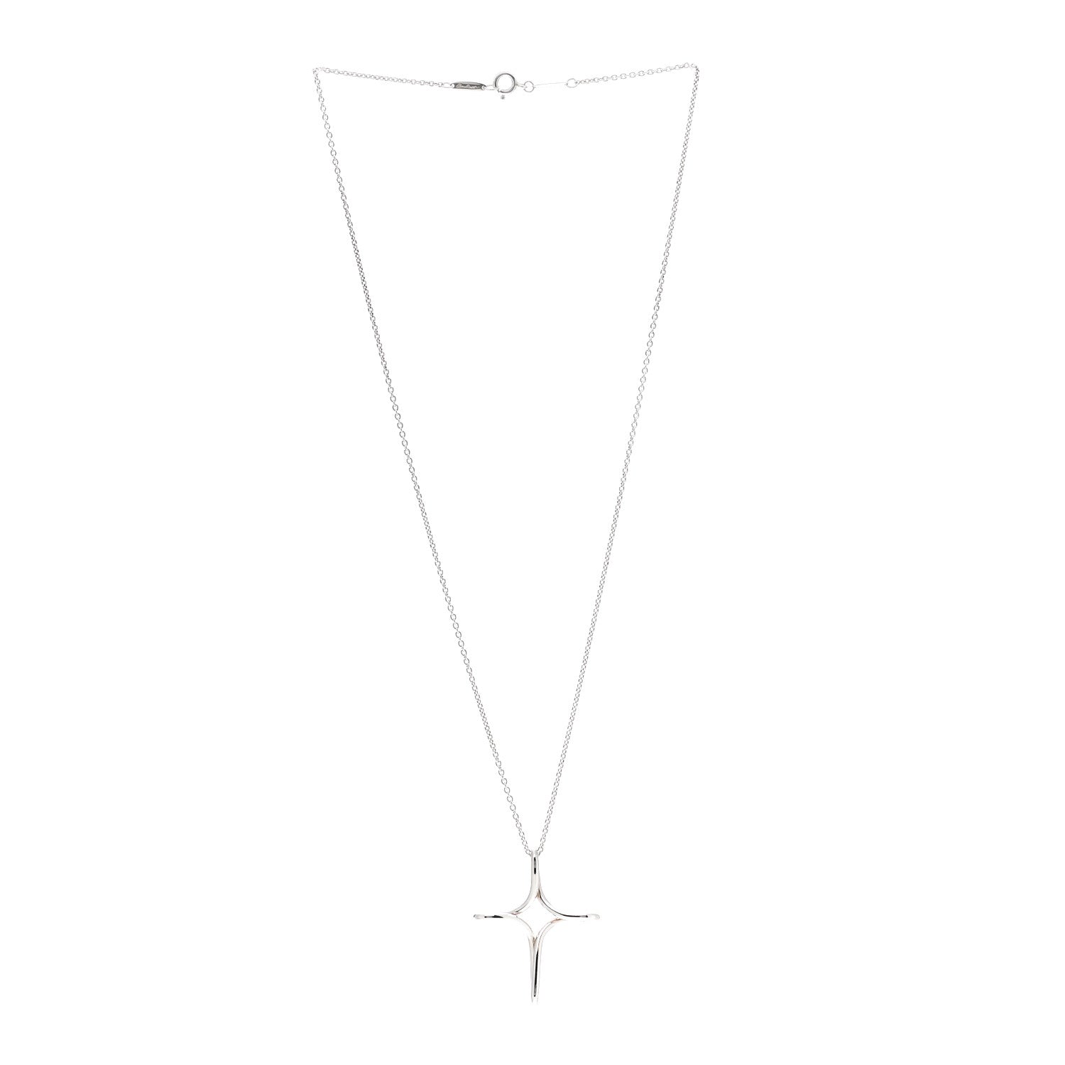 Tiffany Sterling Silver Elsa Peretti Infinity Cross Pendant Necklace 3 of 6