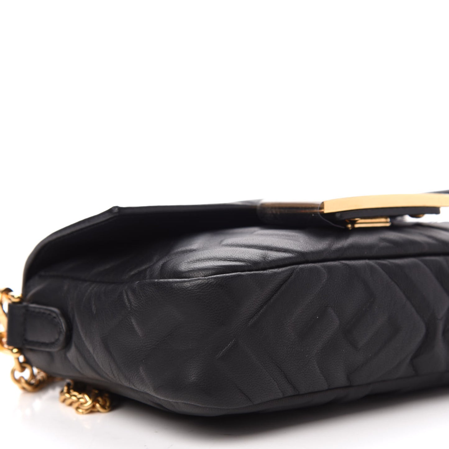 Nappa FF 1974 Embossed Mini Baguette Black