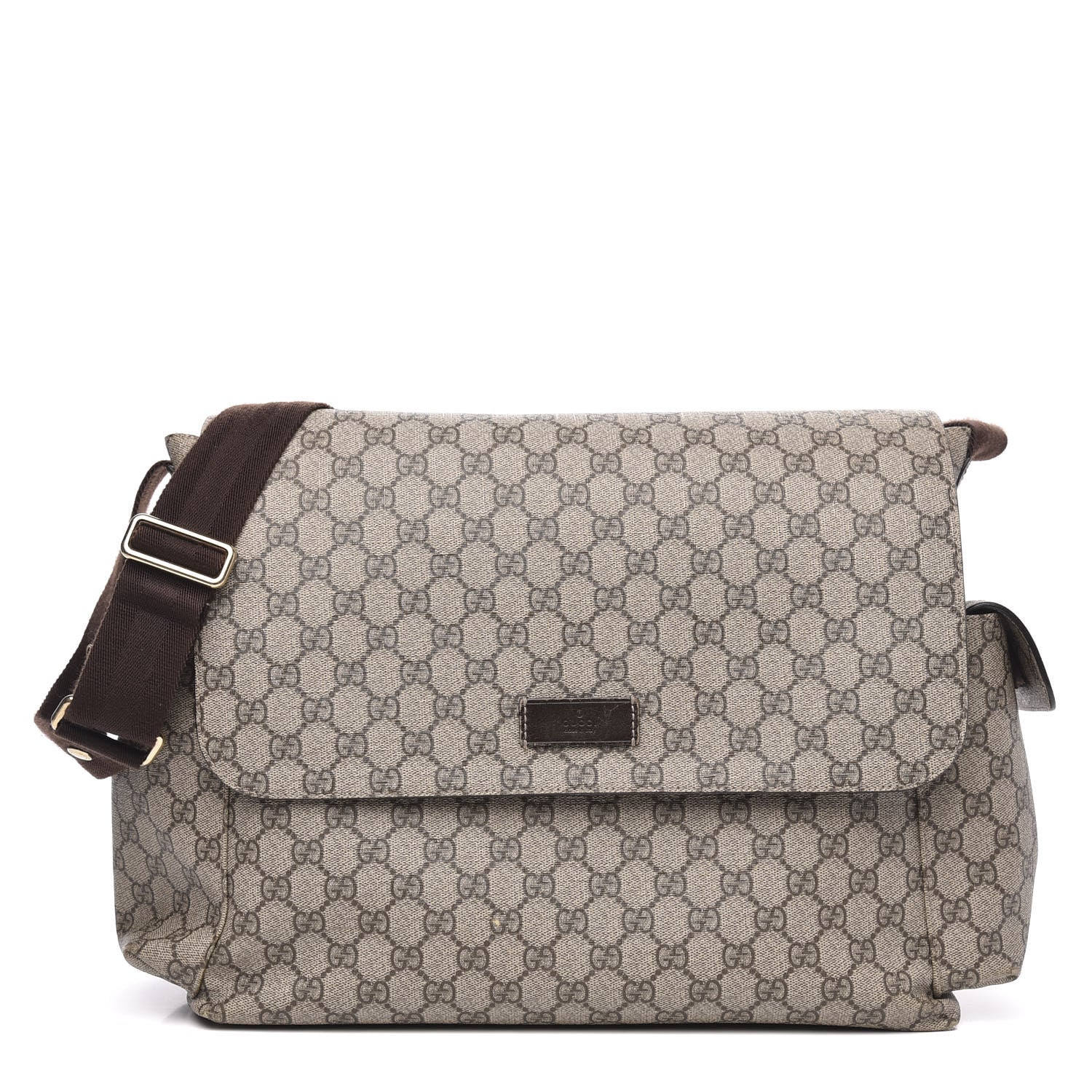 Gucci GG Plus Monogram Messenger Diaper Bag Dark Brown 1 of 12