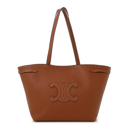 Celine Grained Calfskin Triomphe Medium Cabas Anais Tan 1 of 10