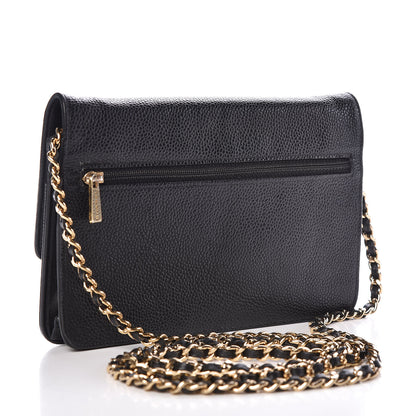 Chanel Caviar Timeless CC Wallet On Chain WOC Black 3 of 10