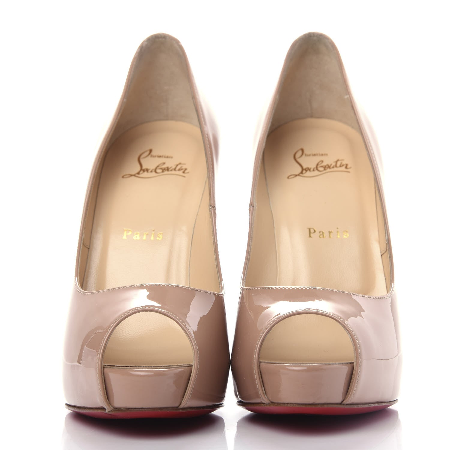 Christian Louboutin Patent New Very Prive 120 Pumps 38 Nude 2 of 10