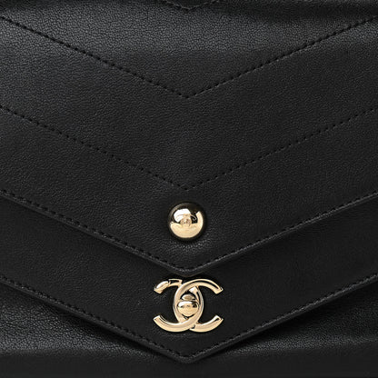 Chanel Sheepskin Chevron Quilted Mini Double Chevron Flap Black 8 of 11