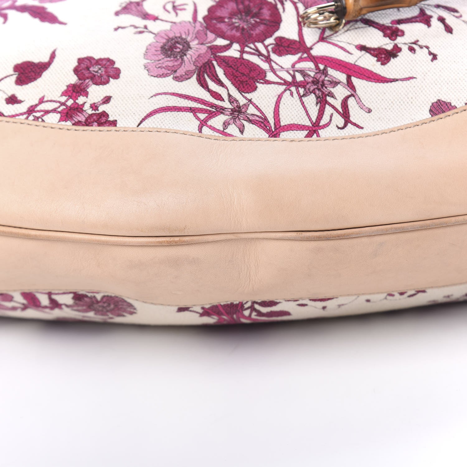 Gucci Canvas Floral Flora Peggy Bamboo Top Handle Hobo 11 of 19