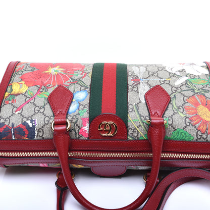 Gucci GG Supreme Monogram Flora Web Medium Ophidia Boston Red 11 of 18