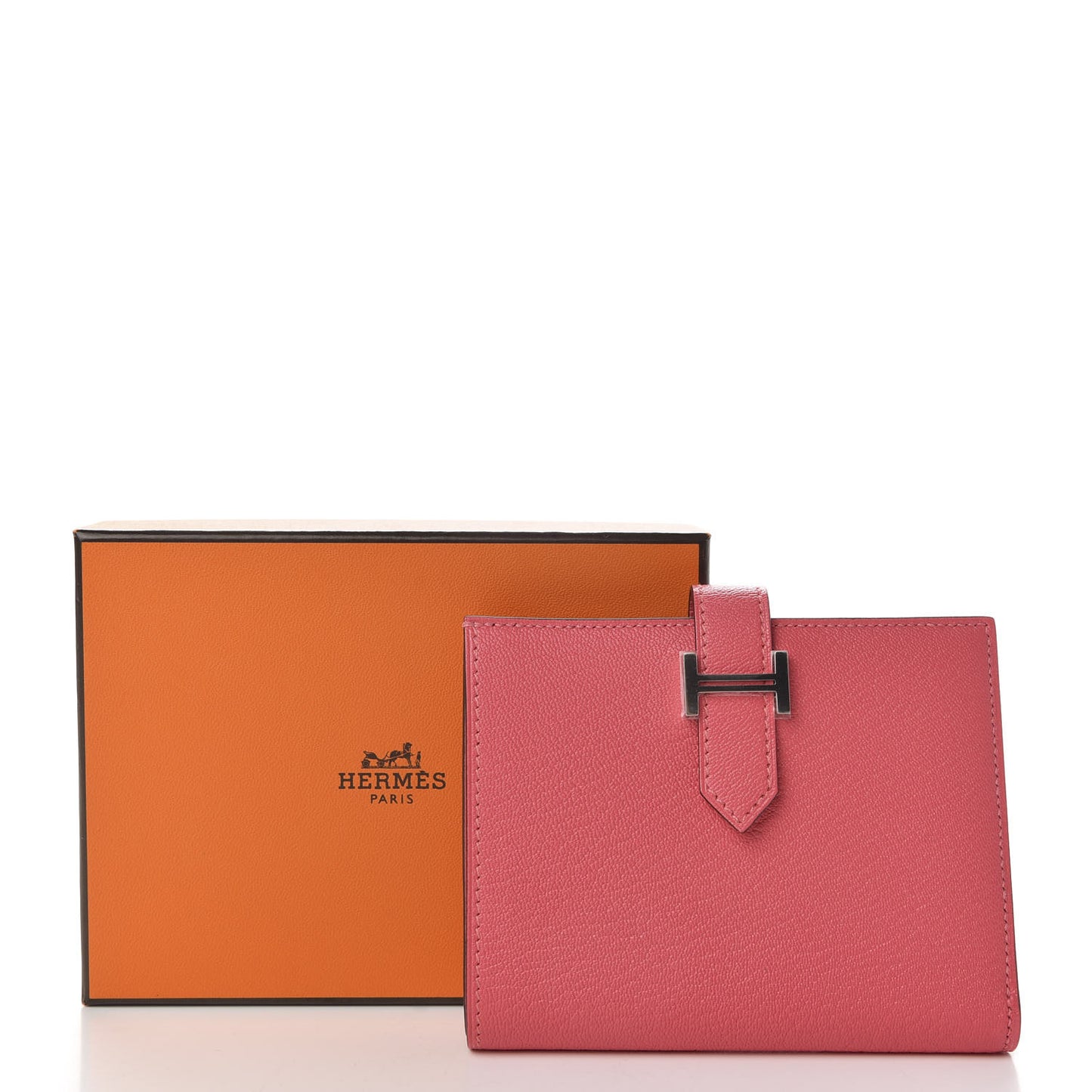 Chevre Mysore Bearn Compact Wallet Rose Lipstick