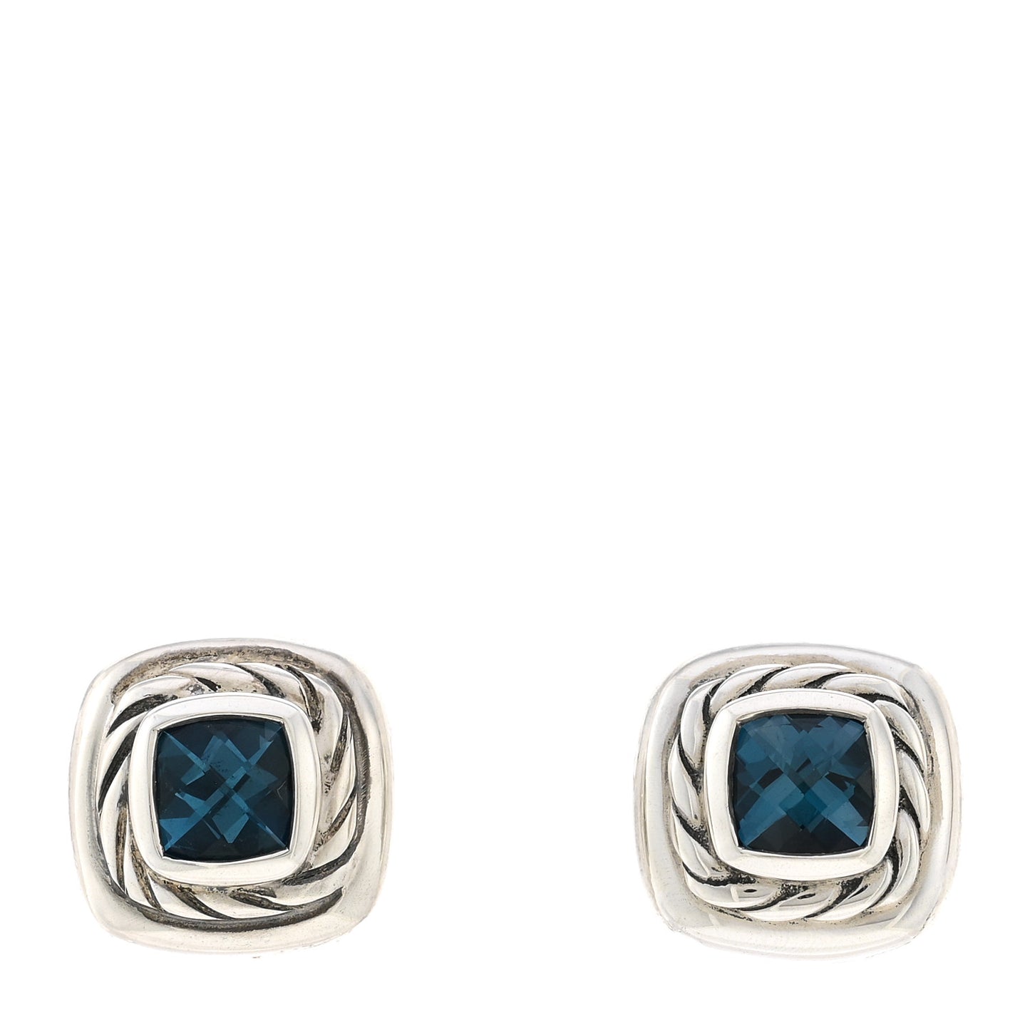 Sterling Silver Hampton Blue Topaz 5mm Cable Classics Stud Earrings