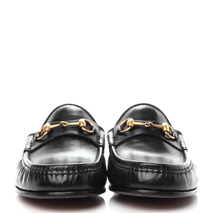 Gucci Goatskin Stripe Mens Horsebit Slingback Slippers 9.5 Black 2 of 11