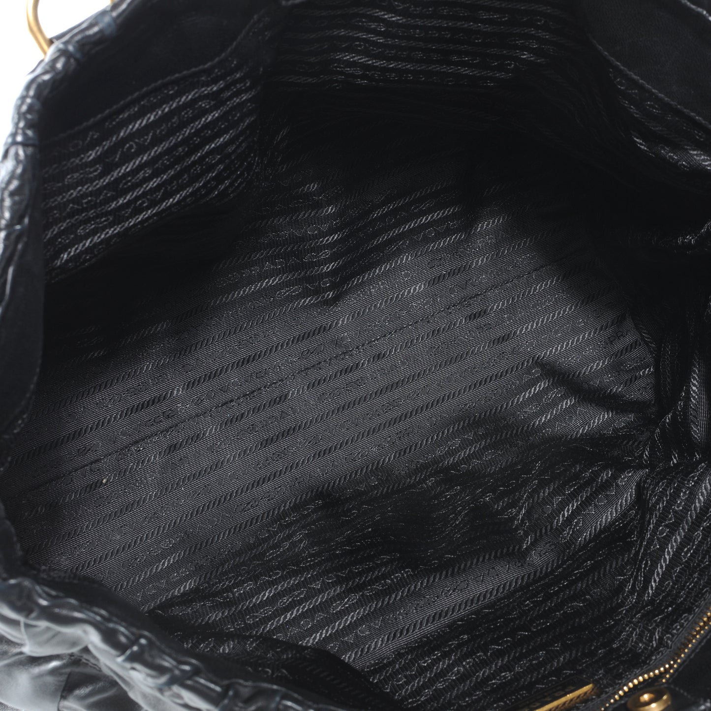 Nappa Leather Gaufre Tote Nero Black