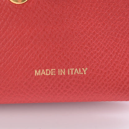 Celine Grained Calfskin Strap Accordion Cardholder Coquelicot 7 of 8