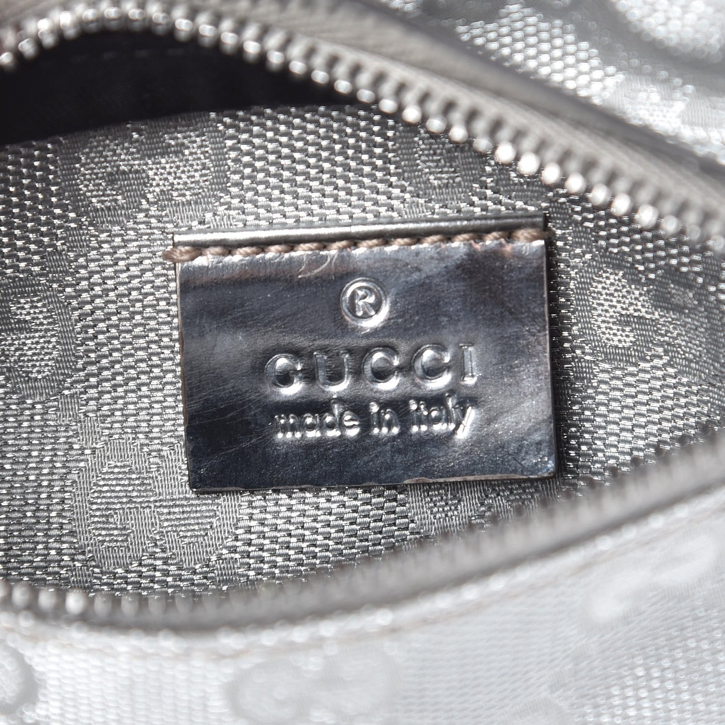GG Monogram Web Double Pocket Belt Bag Silver