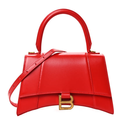 Balenciaga Shiny Box Calfskin Small Hourglass Top Handle Bag Bright Red 1 of 8