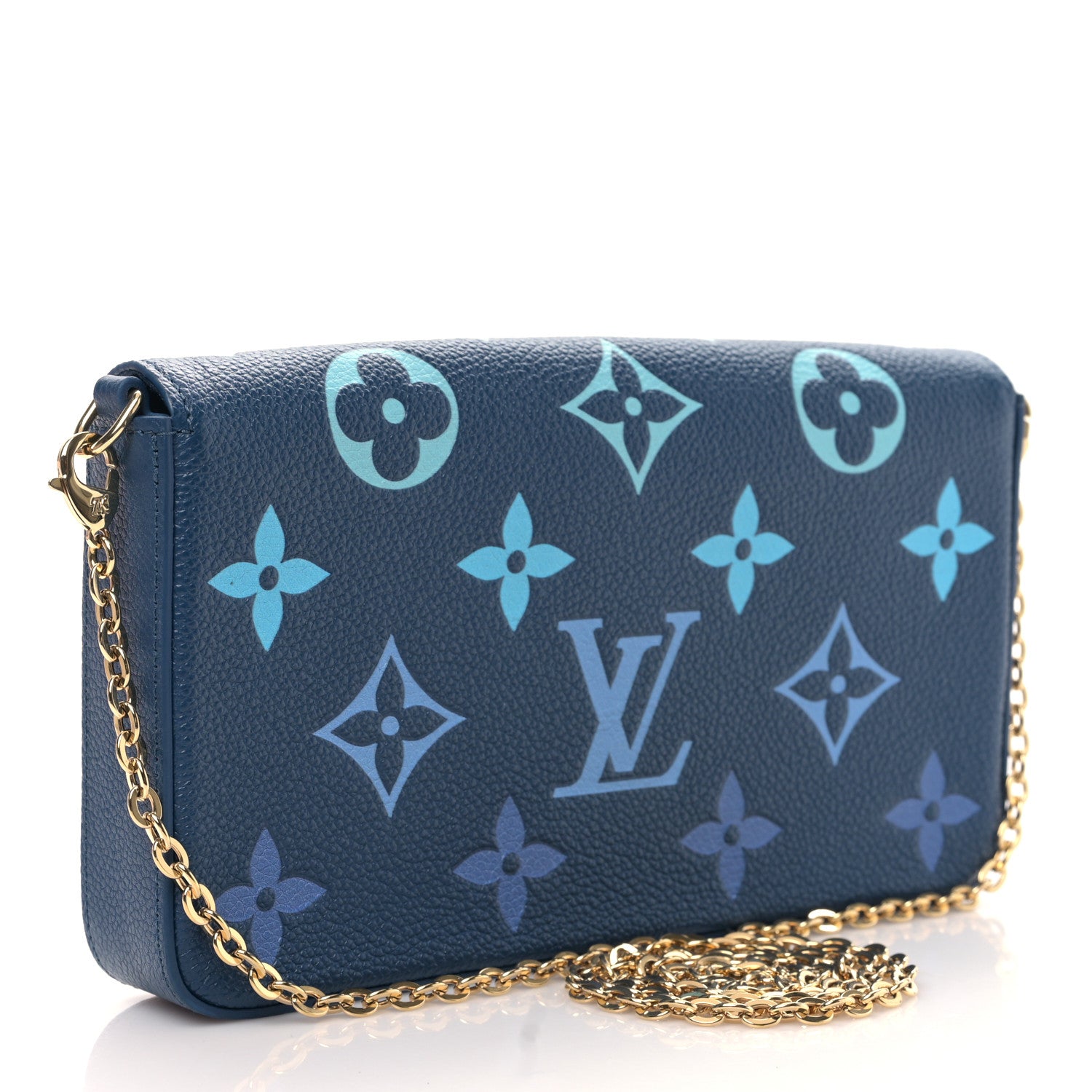 Louis Vuitton Empreinte Monogram Giant Felicie Pochette Chain Wallet Gradient Blue 2 of 10
