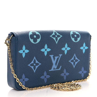 Louis Vuitton Empreinte Monogram Giant Felicie Pochette Chain Wallet Gradient Blue 2 of 10