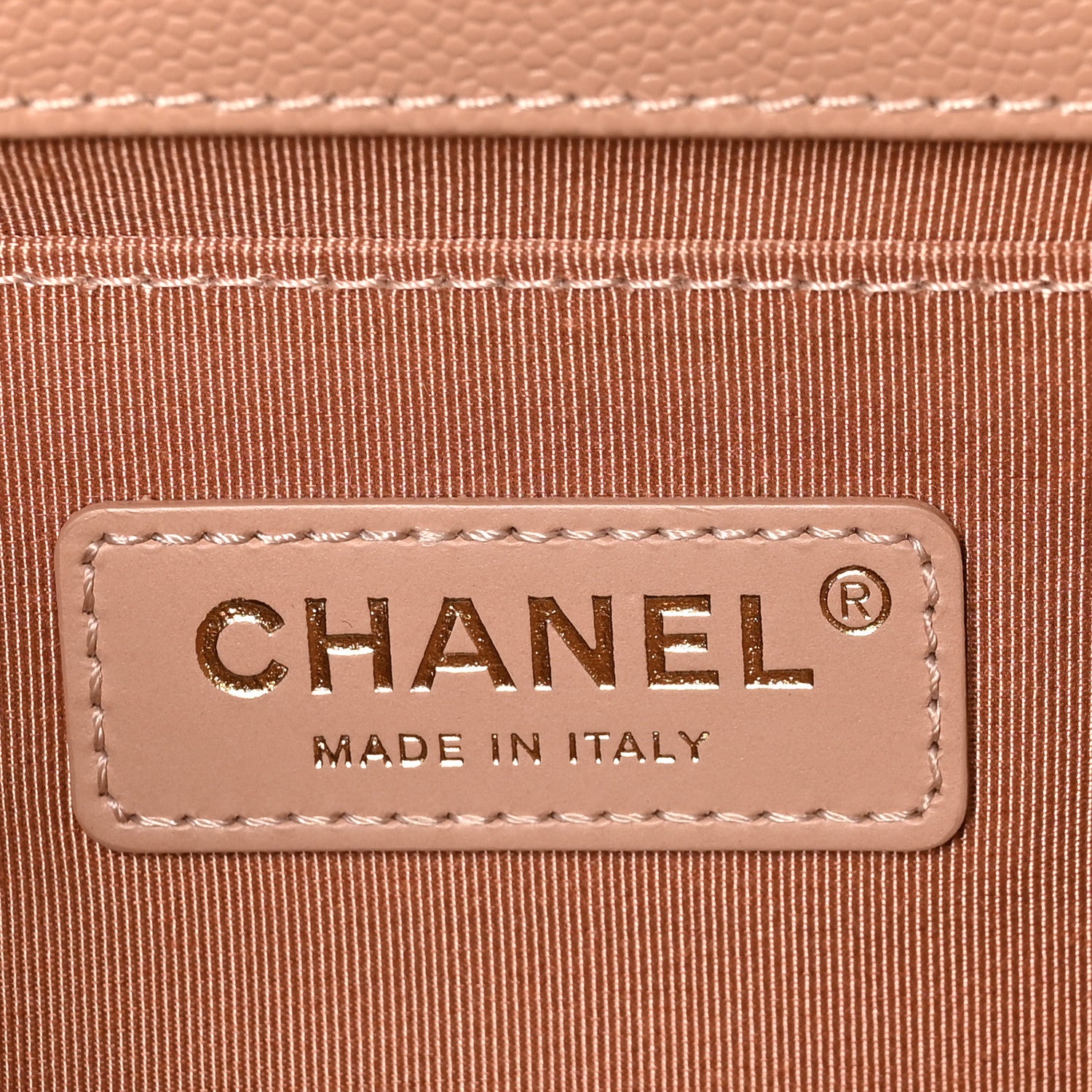 Chanel Caviar Chevron Quilted Medium Boy Flap Beige 6 of 10