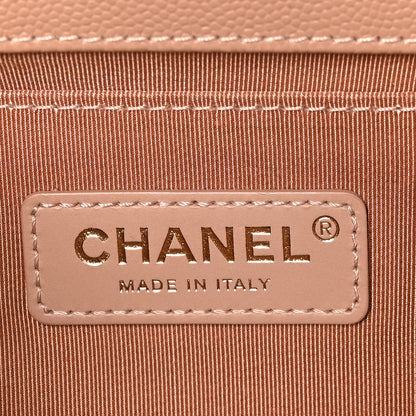 Chanel Caviar Chevron Quilted Medium Boy Flap Beige 6 of 10