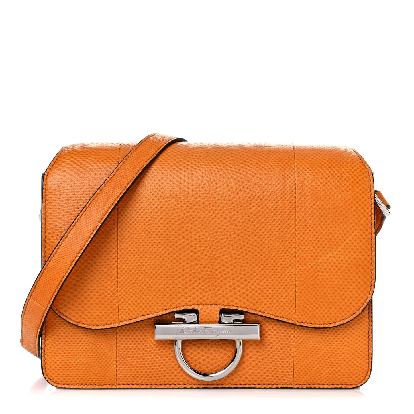 Hammered Calfskin Small Joanne Crossbody Orange