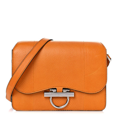 Salvatore Ferragamo Hammered Calfskin Small Joanne Crossbody Orange 1 of 10