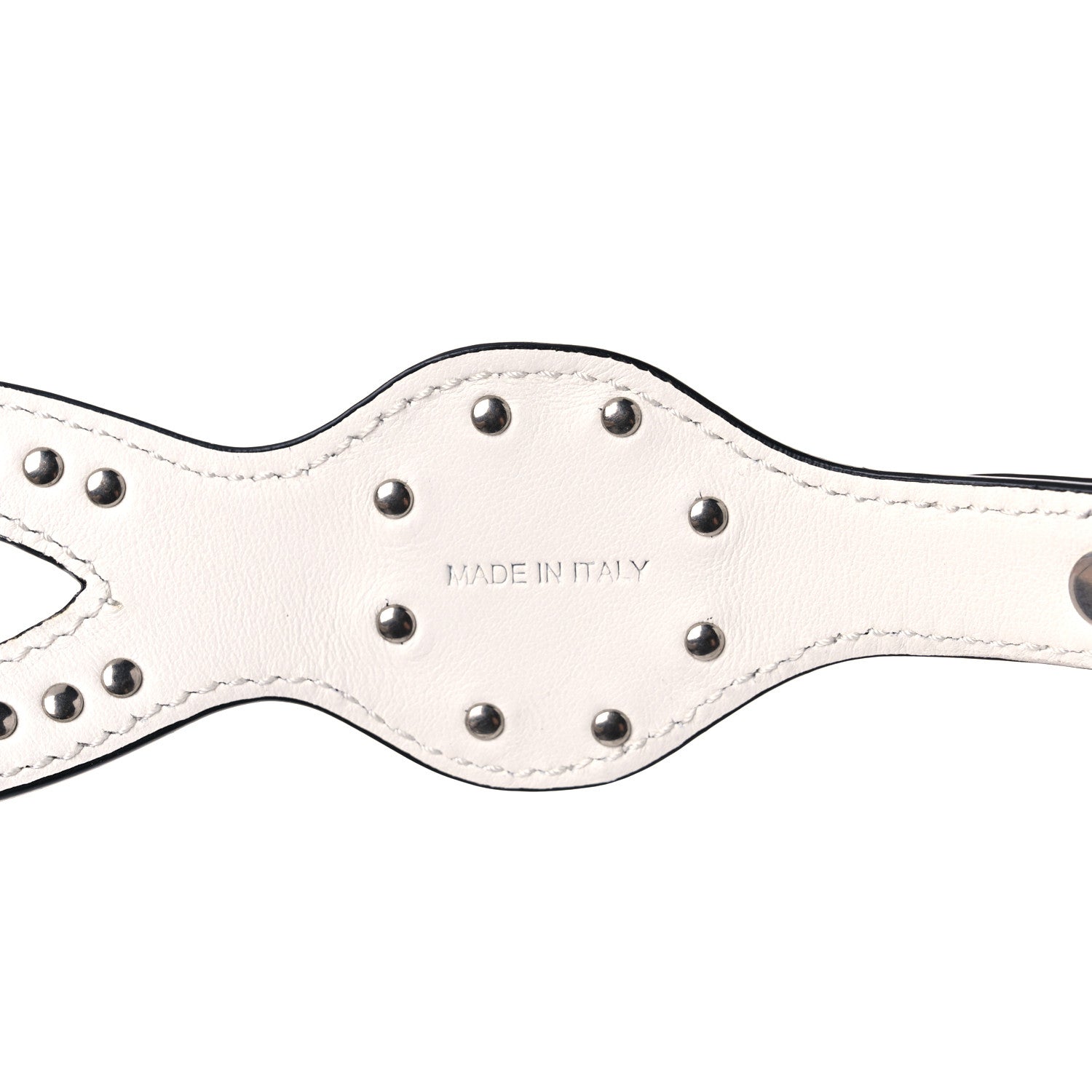 Prada Calfskin Studded Flower Shoulder Strap White 6 of 8
